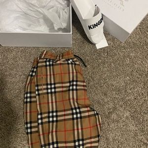 Kids Burberry Shorts and Slides (never worn)